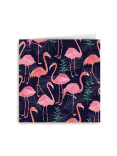 vers van de pers kaart met meerdere een roze flamingo