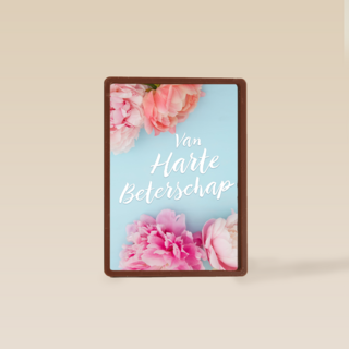Beterschapskaart Foto met bloemen Van harte beterschap