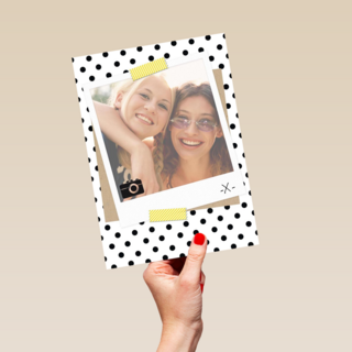 fotokaart blanco wit met zwarte stippen