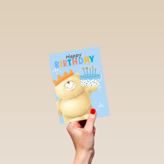 Forever Friends Happy Birthday cake blue