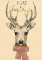 kerstkaart hert fijne feestdagen