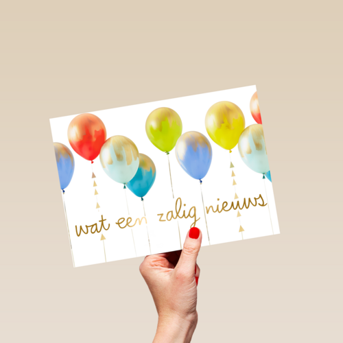 wat een zalig nieuws met ballonnen