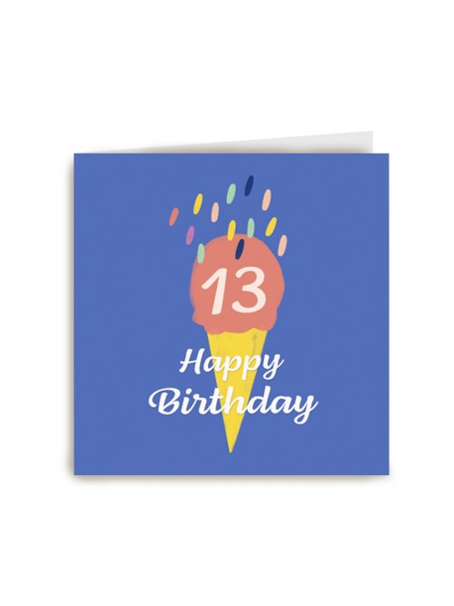 happy birthday met dit hoorntje met ijs