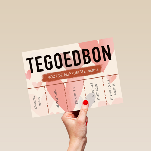 moederdagkaart met tegoedbonnen
