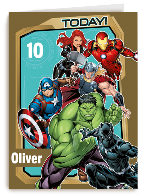 Verjaardagskaart Avengers Birthday today