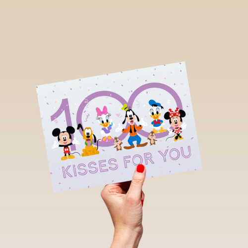 Vriendschapskaart Disney 100 kisses for you