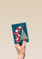 Kerstkaart met kerstmannen piek fijne kerst