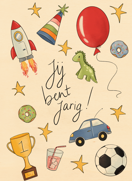verjaardag kaart matia studio jij bent jarig