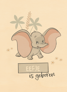 Baby is geboren Disney kaart met Dumbo