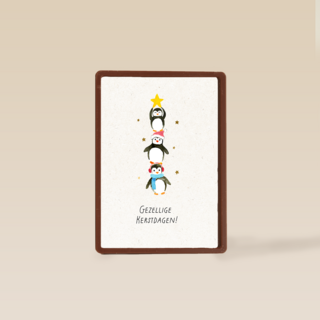 Kinderpostzegels Gezellige Pinguin kerstdagen