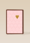 valentijnskaart stijlvol roze met gouden hart