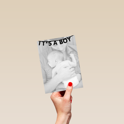 fotokaart enkel its a boy vlaggetje