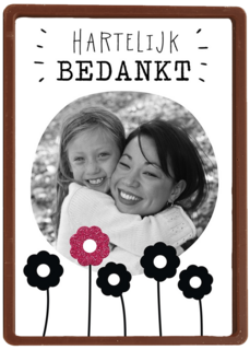 bedankt met vijf bloemen