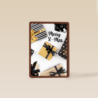 Kerstkaart zwart goud kerstcadeau merry xmas