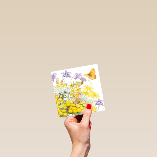Kaart flowers by Marjolein Bastin Vlinder gele bloemen