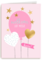 babykaart dochter welkom lief meisje roze ballon