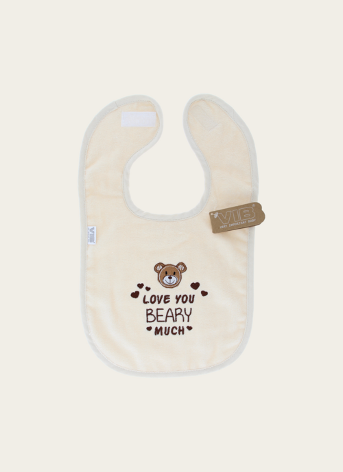 Slabbetje Love You Knuffelbeery Much Beige | Vib Cadeau Baby |
