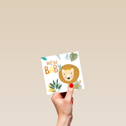 Geboorte felicitatie leeuwtje in de jungle