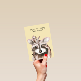 verjaardag kaart hip happy birthday to you cutie wasbeer