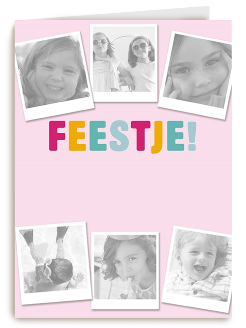 roze uitnodiging kinder feestje meisje
