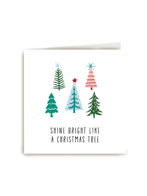 kerstkaart shine bright like a christmas tree