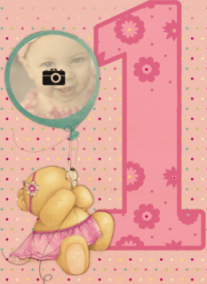 fotokaart forever friends roze beertje 1