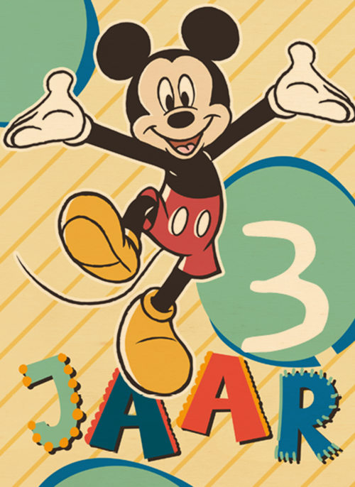 Blije Mickey Mouse verjaardagskaart