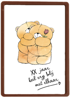Trouwdagkaart Forever Friends Zoveel jaar heel erg blij met elkaar