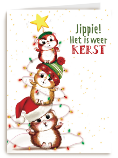 kerstkaart jippie het is weer kerst
