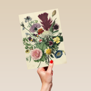 studio art kaart van schilderij met bloemen blanco