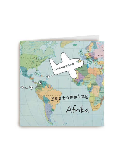 restyle reizen kaart met het woord bestemming