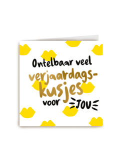 verjaardag kaart ontelbaar veel verjaardagskusjes