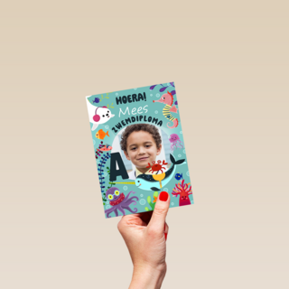 Zwemdiploma kaart met foto en naam