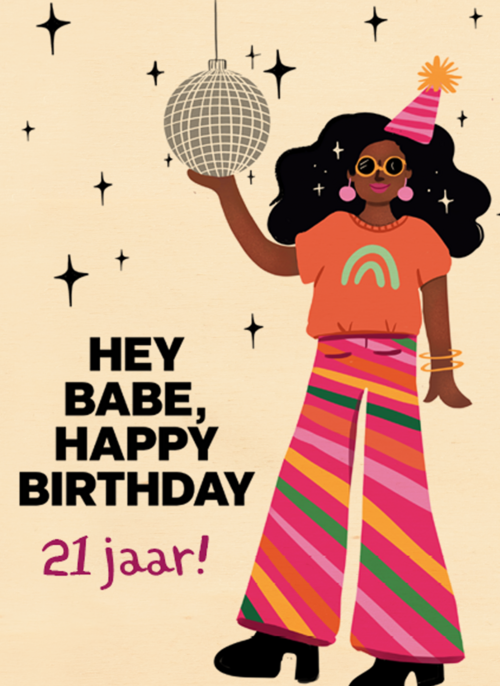 Verjaardagskaart discobol