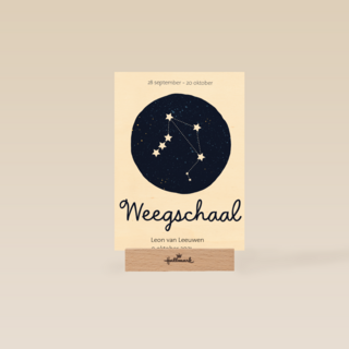 sterrenbeeld kaart weegschaal aanpasbare tekst