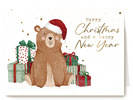 Merry Christmas Bear Happy NY