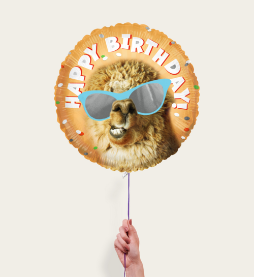 Ballon Happy Birthday Lama Oranje