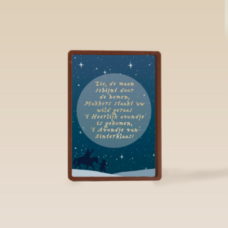 sinterklaaskaart gedicht maan schijnt door de bomen