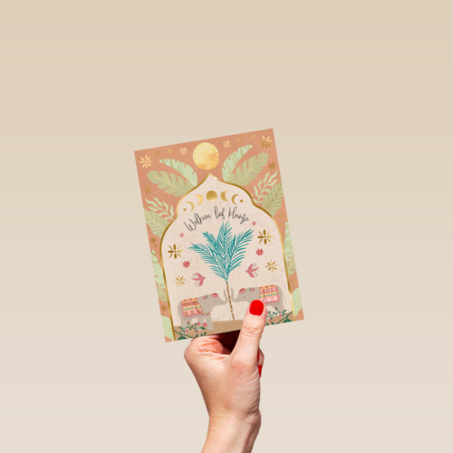 Welkom lief kleintje roze symbolic art