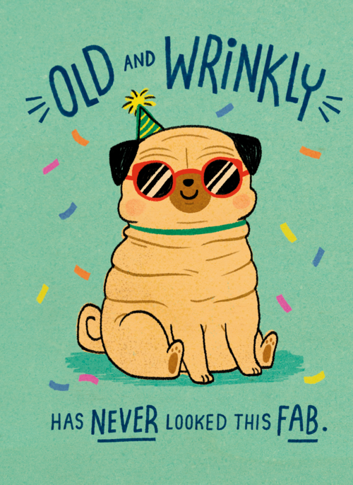 verjaardag kaart grappig old and wrinkly has never looked this fab