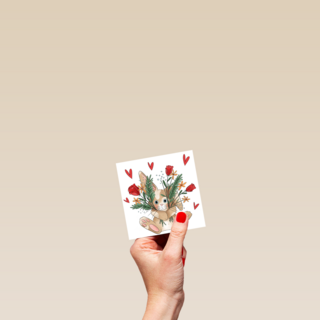 liefdekaart konijn bloemen matia studio