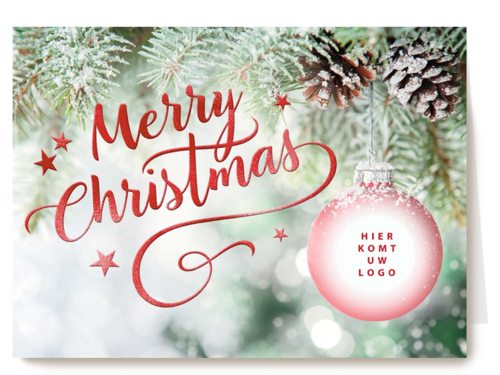 zakelijke kerstkaart met merry christmas