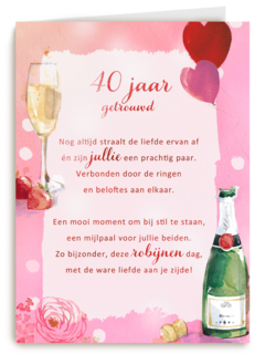 Huwelijksjubileum kaart 40 jaar getrouwd More than Word