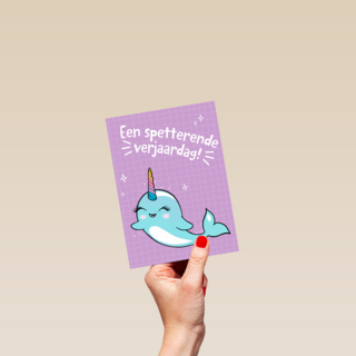 een narwal op je spetterende verjaardag
