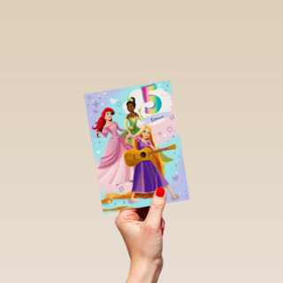 Verjaardagskaart Disney prinses 5 jaar