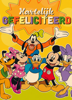 Verjaardagskaart Mickey en vriendjes