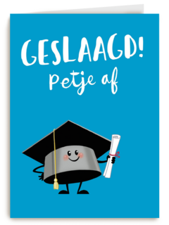 geslaagd petje af