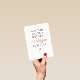 bedankt kaart wat zijn wij blij met een collega zoals jij