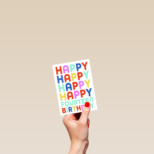 happy fourteenth birthday with these colours