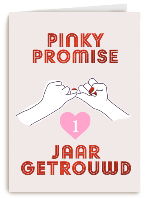 Kaart Hallmark | Huwelijksjubileum | Pinky Promise 1 Jaar Getrouwd